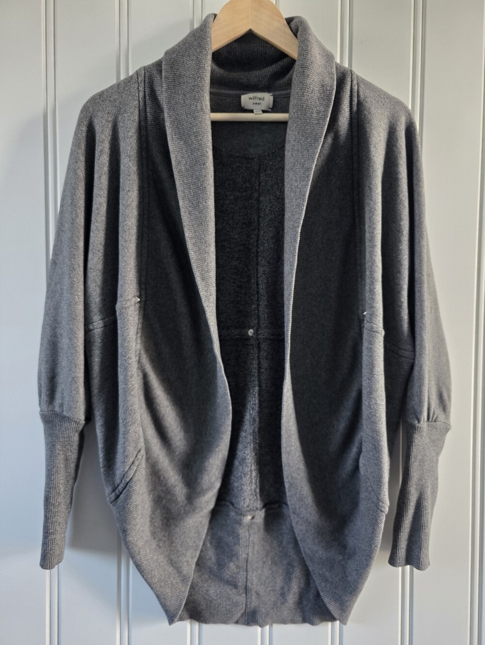 Aritzia Wilfred Diderot Open Cocoon Cardigan Sweater Grey XS